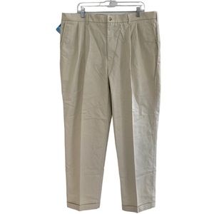 Covington Coolmax Carefree Comfort Pants Mens Size 40 x 32 Beige Stretch NWT